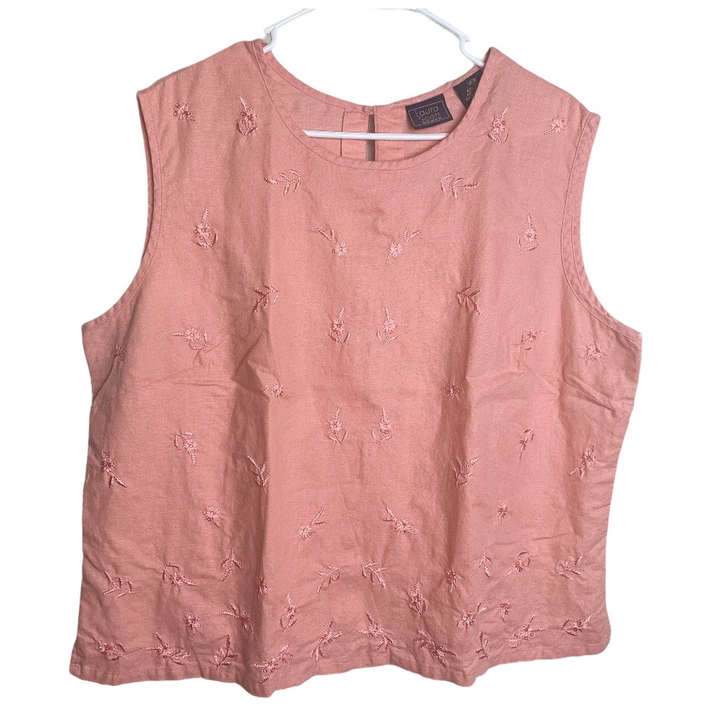 🔥3/15 Womens Floral Embroidered Sleeveless Top